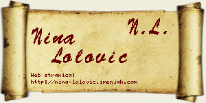 Nina Lolović vizit kartica